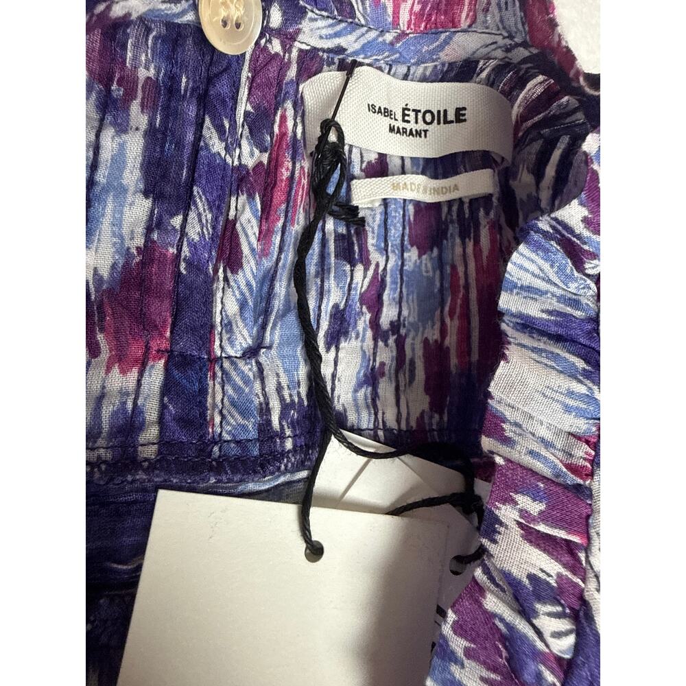 NWT Isabel Marant etolie abstract flutter sleeve layona blouse XS - Picture 10 of 14